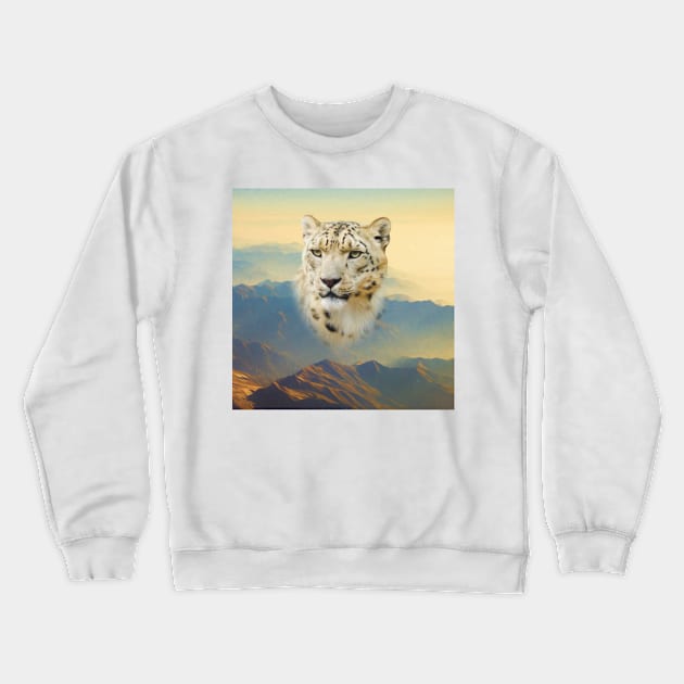 Snow leopard Crewneck Sweatshirt by Guardi